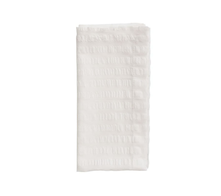 Seasonal Kim Seybert | Kim Seybert Seersucker Napkin In White, Set Of 4