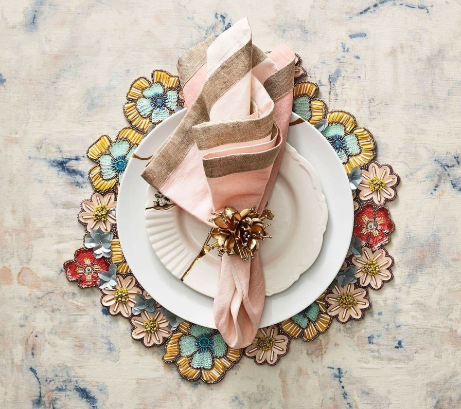 Seasonal Kim Seybert | Kim Seybert Starburst Napkin Ring In Gold, Set Of 4