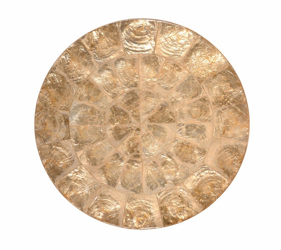 Seasonal Kim Seybert | Kim Seybert Round Capiz Placemat In Champagne, Set Of 4