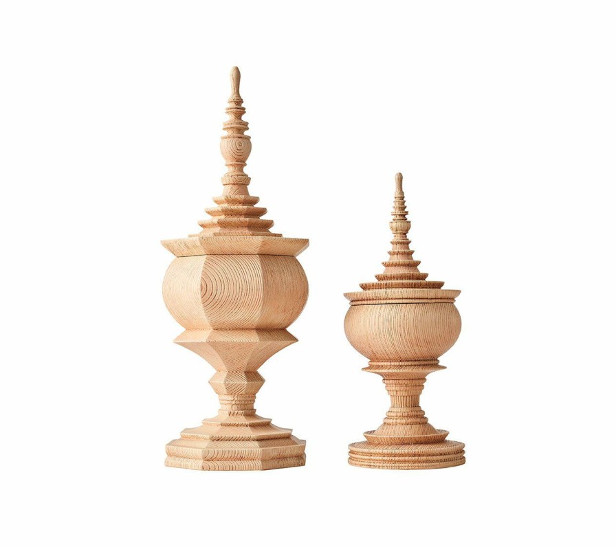 Seasonal Kim Seybert | Kim Seybert Home Decor Decor Totem In Natural, Set Of 2 In A Box