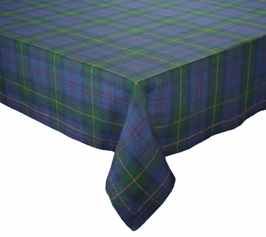 Tablecloths/Runners Kim Seybert | Kim Seybert Tablecloths Tartan Tablecloth In Blue & Green