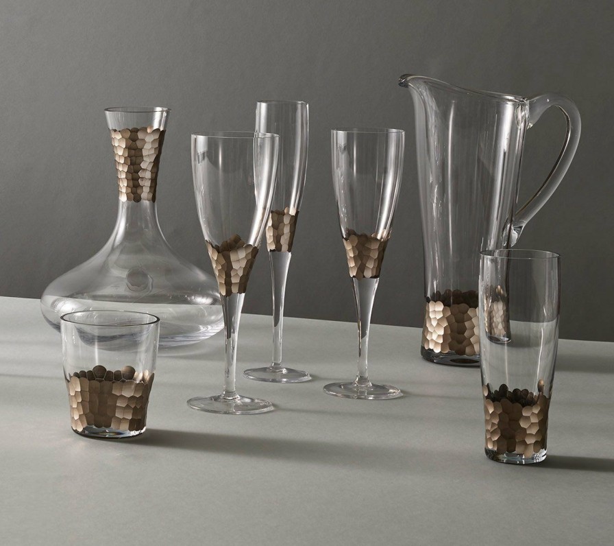 Dinnerware/Barware Kim Seybert | Kim Seybert Paillette Tumbler In Platinum, Set Of 4 Glassware