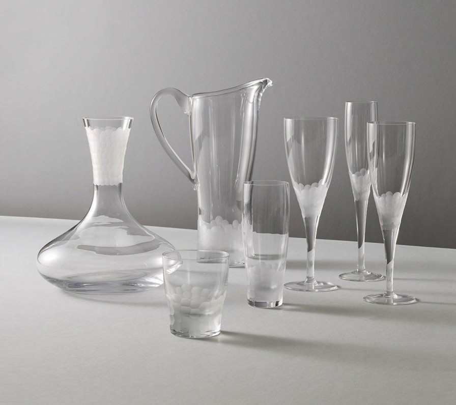 Dinnerware/Barware Kim Seybert | Kim Seybert Glassware Paillette White Wine Glass In Frost, Set Of 4