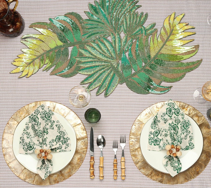 Tablecloths/Runners Kim Seybert | Kim Seybert Verdant Table Runner In Green Table Runners