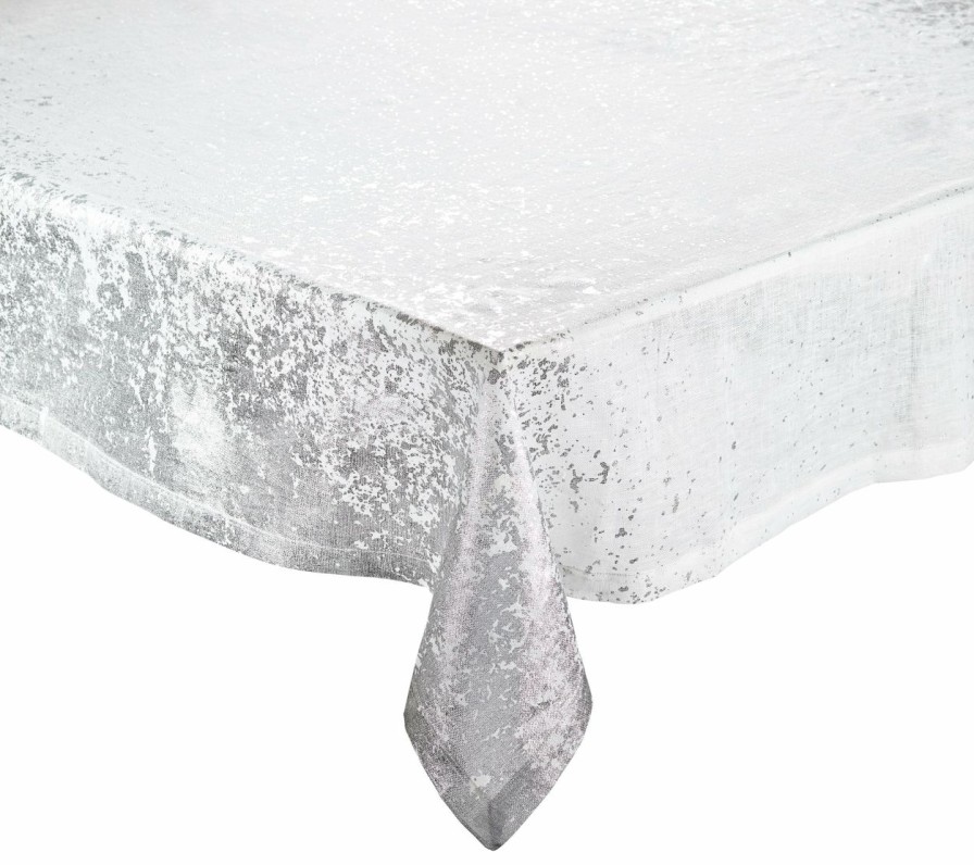 Tablecloths/Runners Kim Seybert | Kim Seybert Metafoil Tablecloth In White & Silver