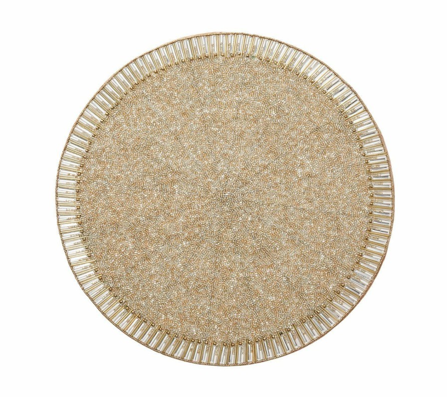 Seasonal Kim Seybert | Kim Seybert Bevel Placemat In Gold & Silver, Set Of 4 Placemats