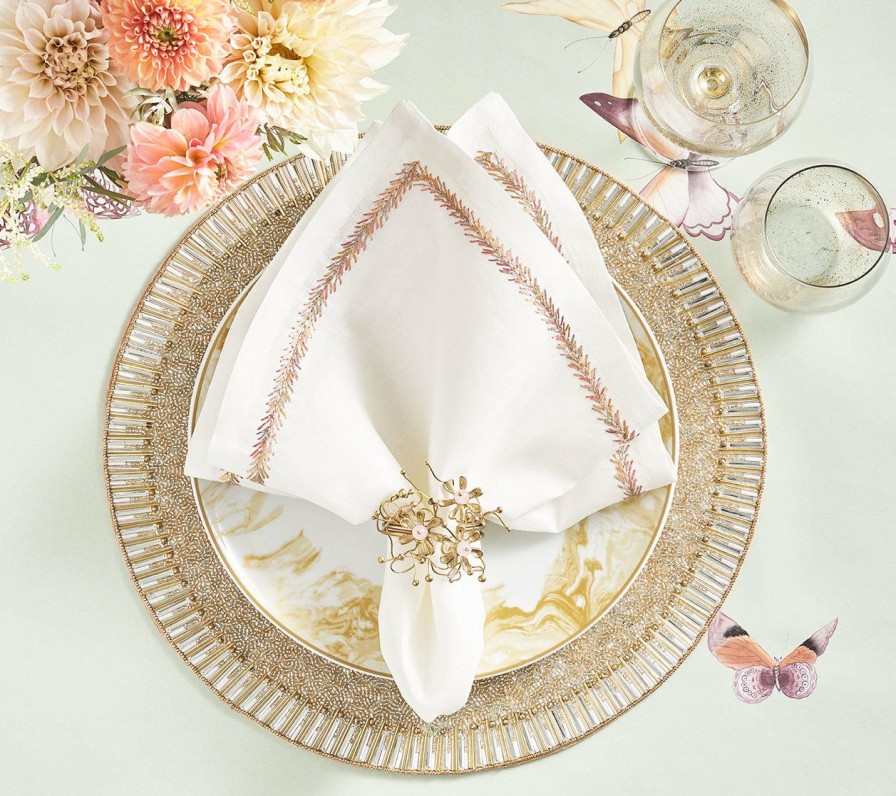 Seasonal Kim Seybert | Kim Seybert Bevel Placemat In Gold & Silver, Set Of 4 Placemats