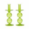 Decor Kim Seybert | Kim Seybert Bella Short Candle Holder In Green, Set Of 2 In A Box Home Decor