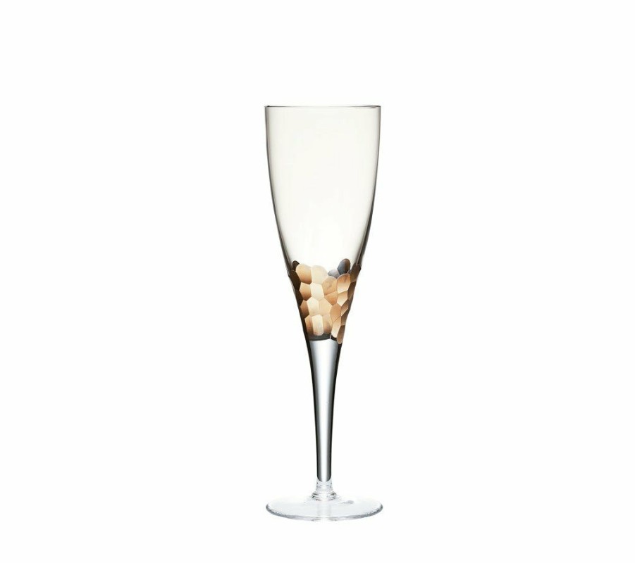 Dinnerware/Barware Kim Seybert | Kim Seybert Glassware Paillette White Wine Glass In Gold, Set Of 4