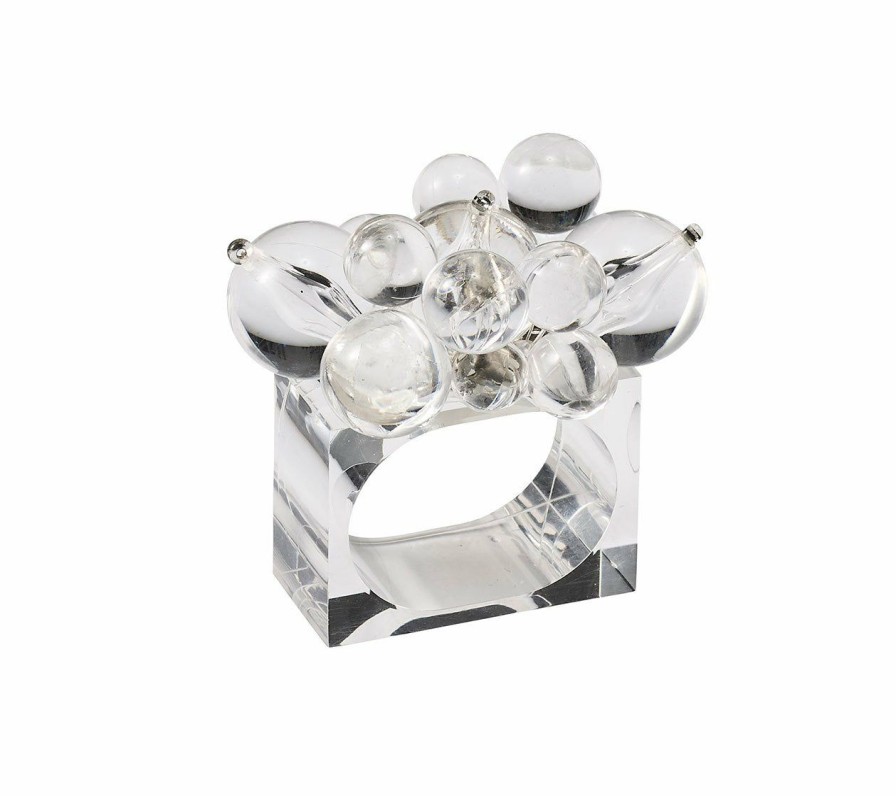 Seasonal Kim Seybert | Kim Seybert Cloud Napkin Ring In Clear, Set Of 4 Napkin Rings