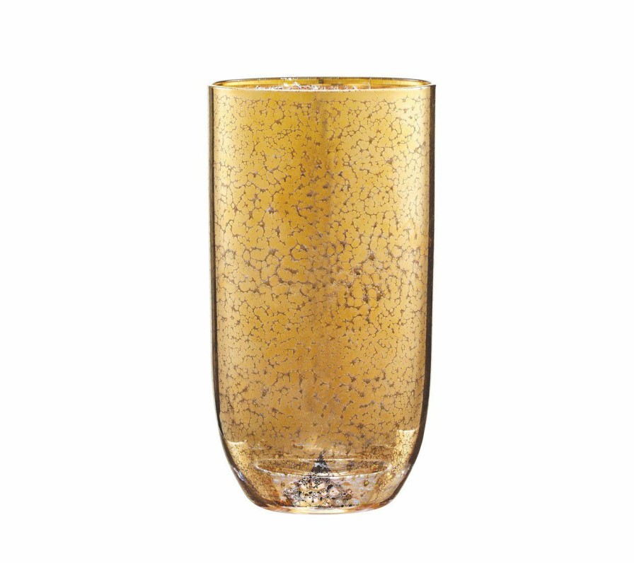 Dinnerware/Barware Kim Seybert | Kim Seybert Crackle Tumbler In Gold, Set Of 4 Glassware