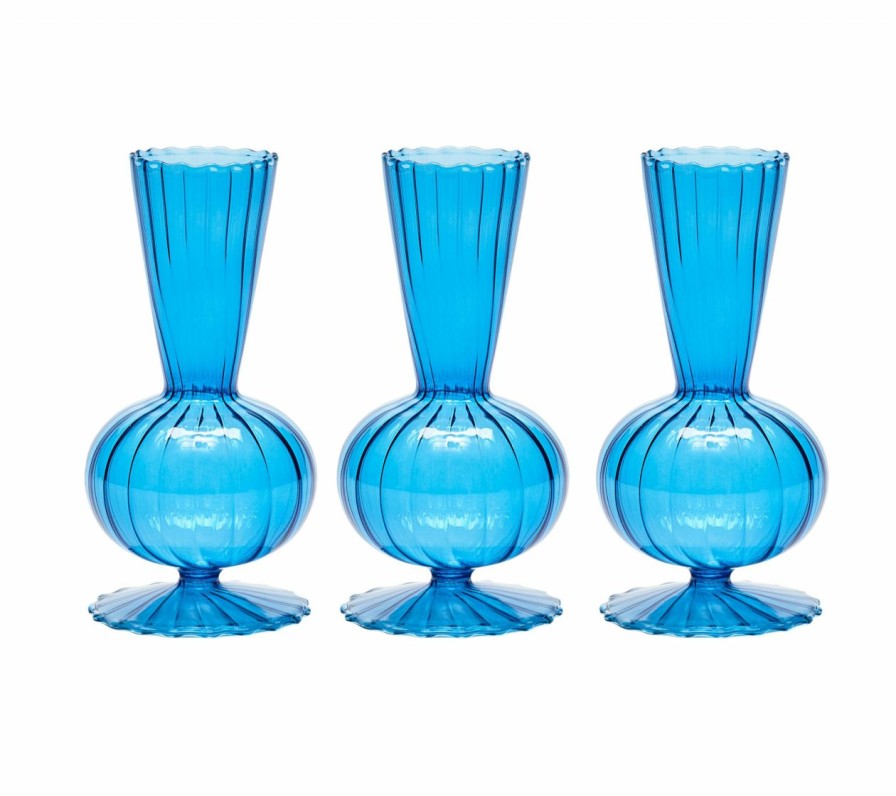 Decor Kim Seybert | Kim Seybert, Inc. Decor Tess Bud Vase In Blue, Set Of 3 In A Box