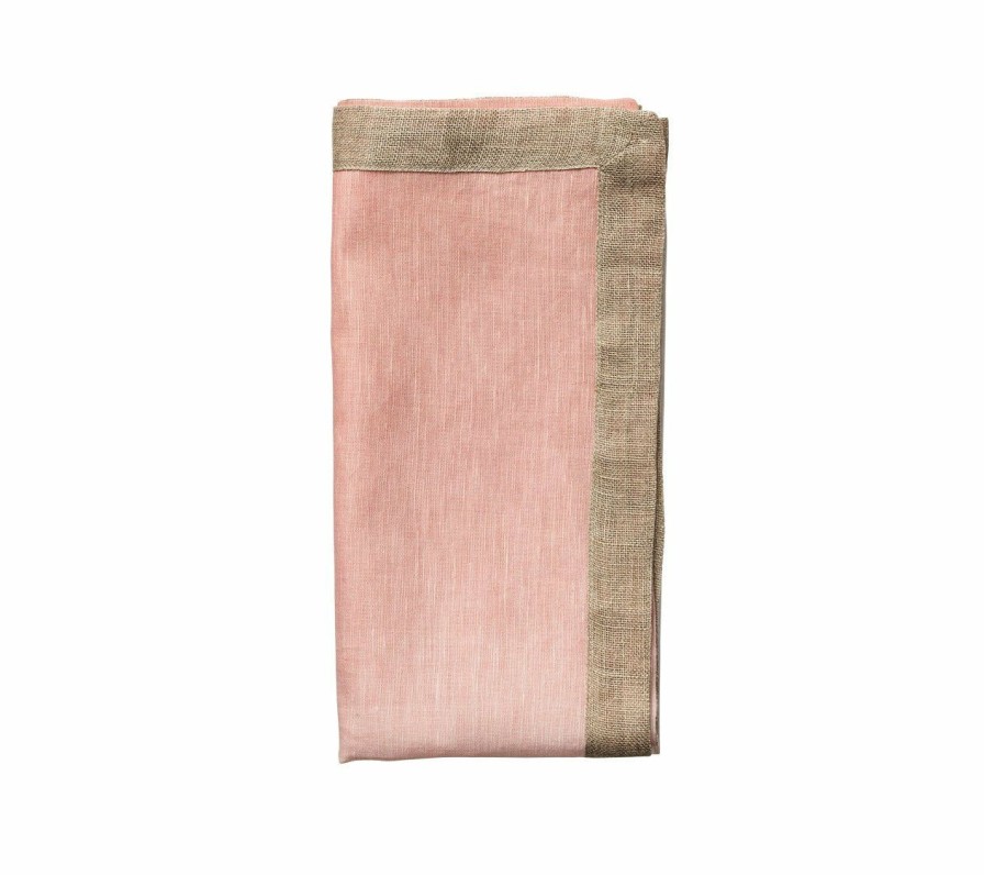 Seasonal Kim Seybert | Kim Seybert Napkins Dip Dye Napkin In Blush & Gold, Set Of 4