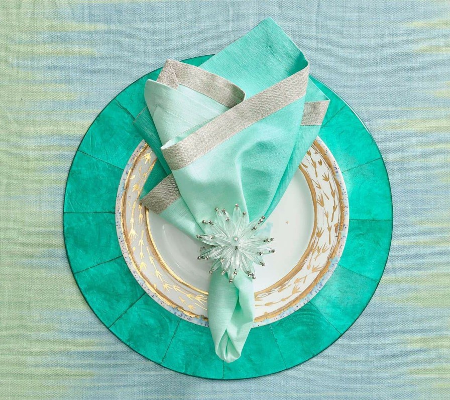 Seasonal Kim Seybert | Kim Seybert Constellation Napkin Ring In Seafoam, Set Of 4