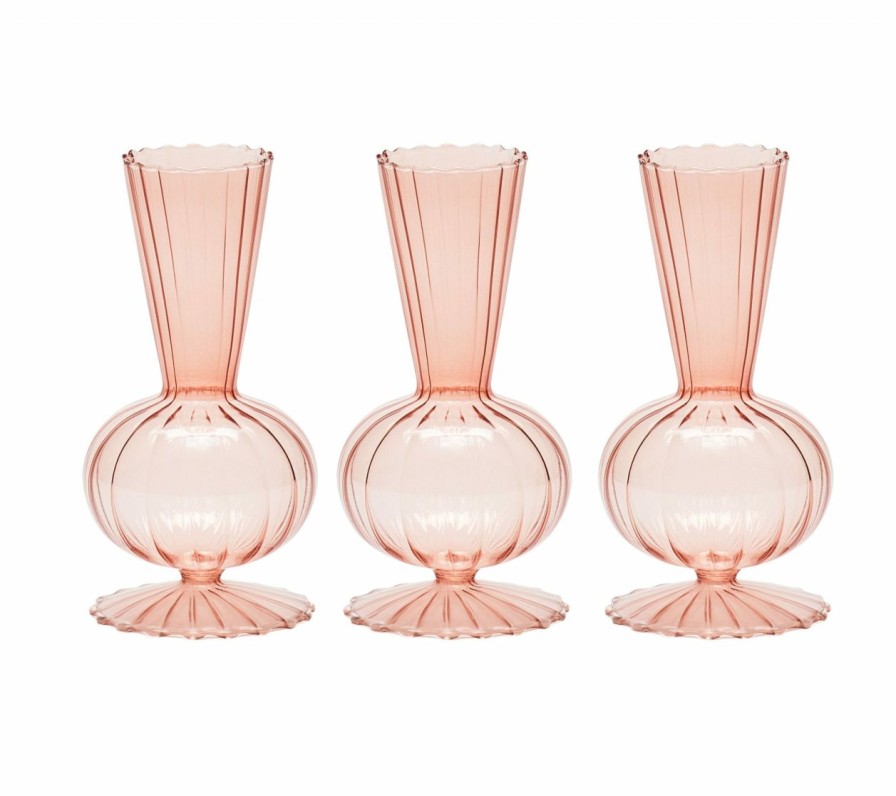 Decor Kim Seybert | Kim Seybert Tess Bud Vase In Blush, Set Of 3 In A Box Home Decor