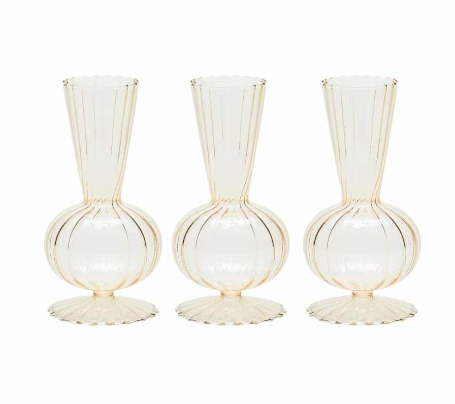 Decor Kim Seybert | Kim Seybert, Inc. Tess Bud Vase In Champagne, Set Of 3 In A Box