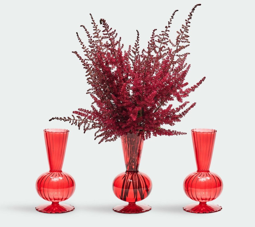 Decor Kim Seybert | Kim Seybert, Inc. Tess Bud Vase In Red, Set Of 3 In A Box