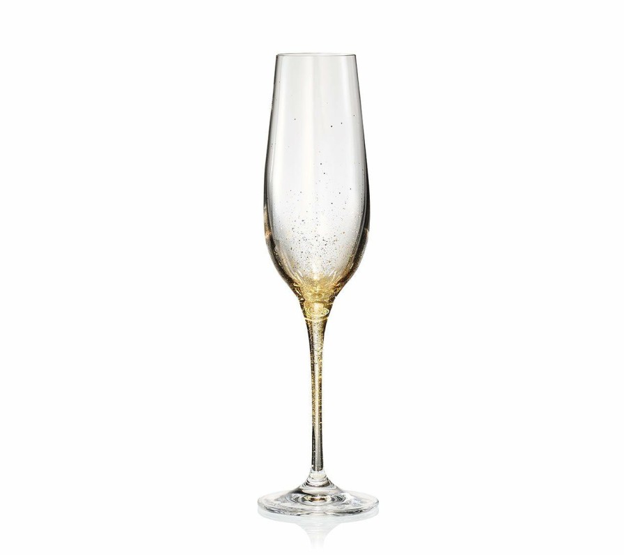 Seasonal Kim Seybert | Kim Seybert Glassware Orion Champagne Glass In Gold, Set Of 4