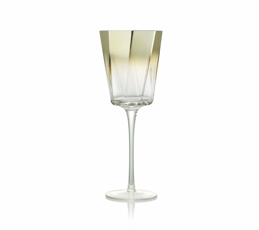 Dinnerware/Barware Kim Seybert | Kim Seybert Helix Goblet In Gold, Set Of 4 Glassware