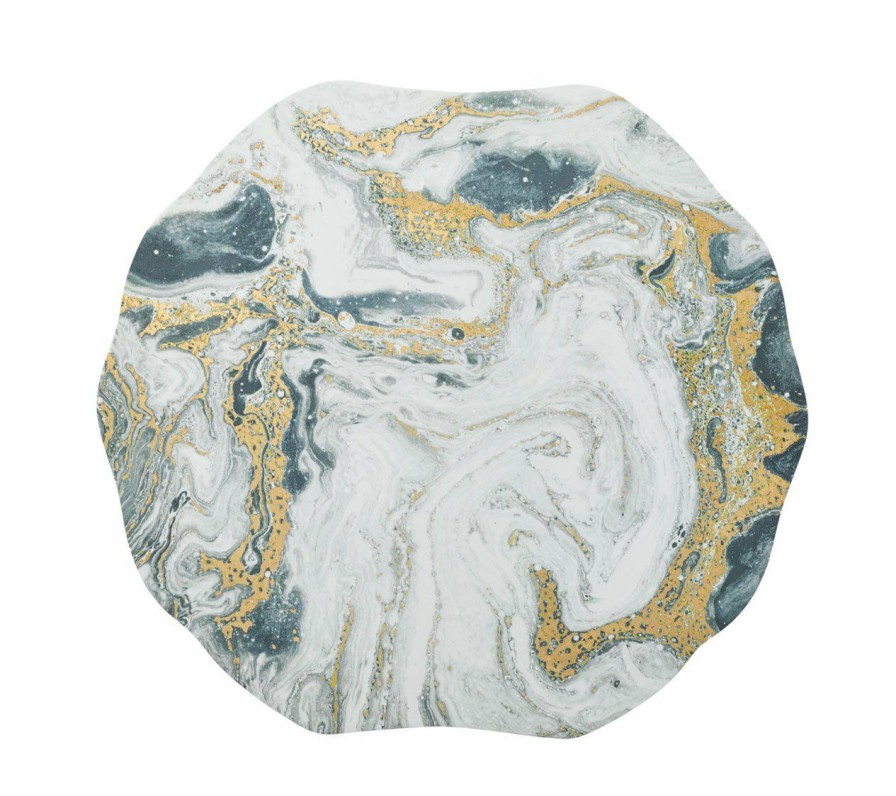 Seasonal Kim Seybert | Kim Seybert Cosmos Placemat In Ivory, Gold & Silver, Set Of 4