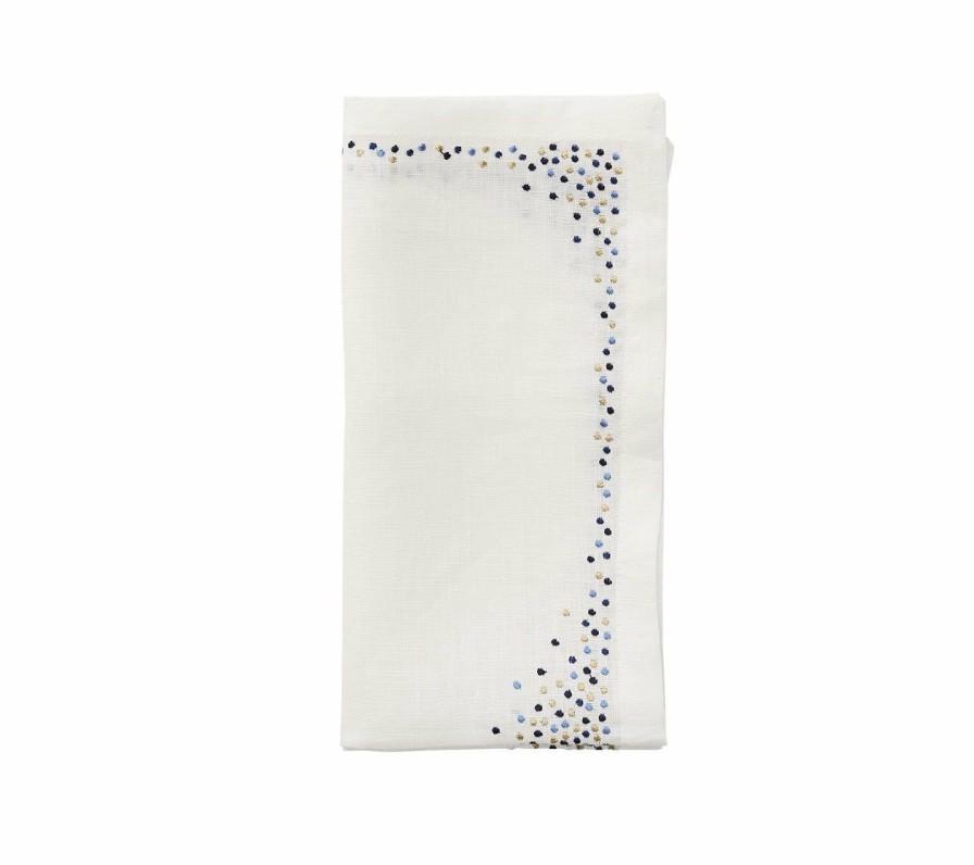 Seasonal Kim Seybert | Kim Seybert Pin Dot Napkin In White & Navy, Set Of 4