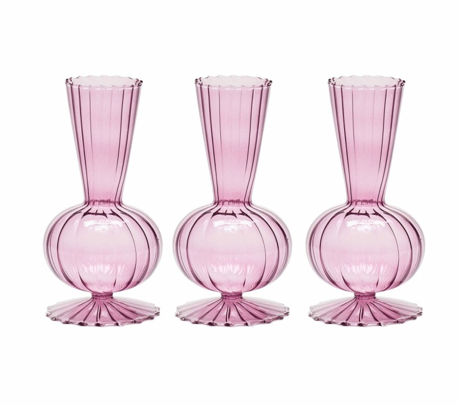 Decor Kim Seybert | Kim Seybert Home Decor Tess Bud Vase In Lavender, Set Of 3 In A Box