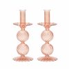 Decor Kim Seybert | Kim Seybert Bella Short Candle Holder In Blush, Set Of 2 In A Box Home Decor