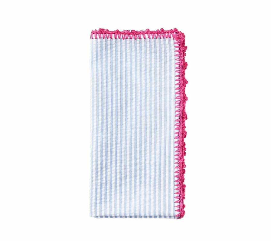 Seasonal Kim Seybert | Kim Seybert Seersucker Napkin In Periwinkle & Pink, Set Of 4