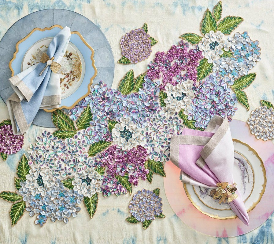 Tablecloths/Runners Kim Seybert | Kim Seybert Table Runners Hydrangea Table Runner In Multi