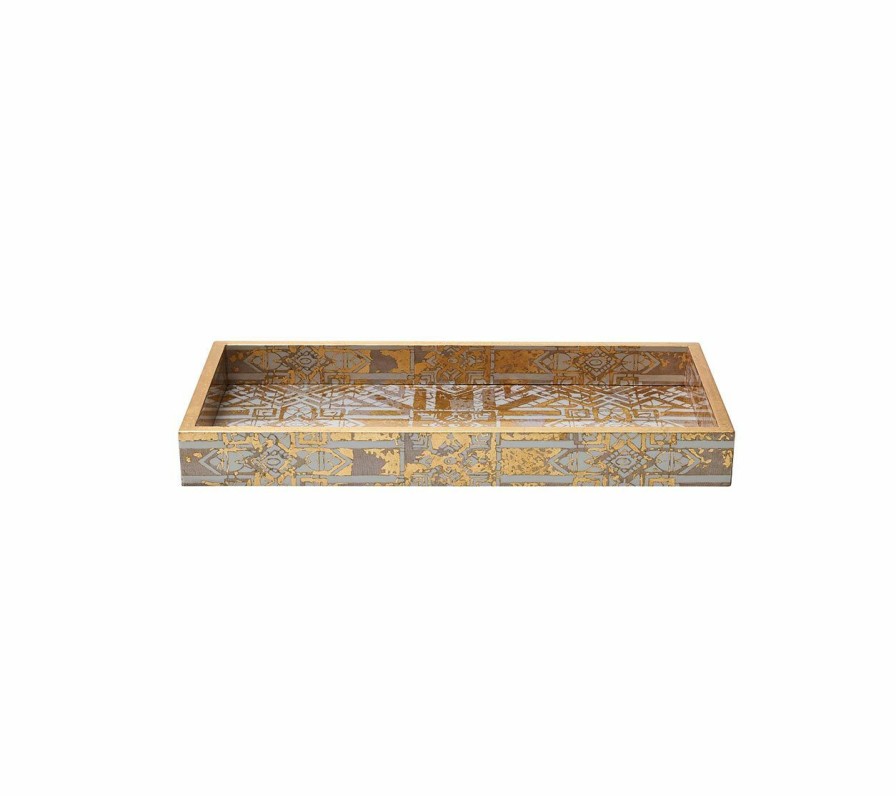 Decor Kim Seybert | Kim Seybert Distressed Tray 14.5 X 7.5 Home Decor