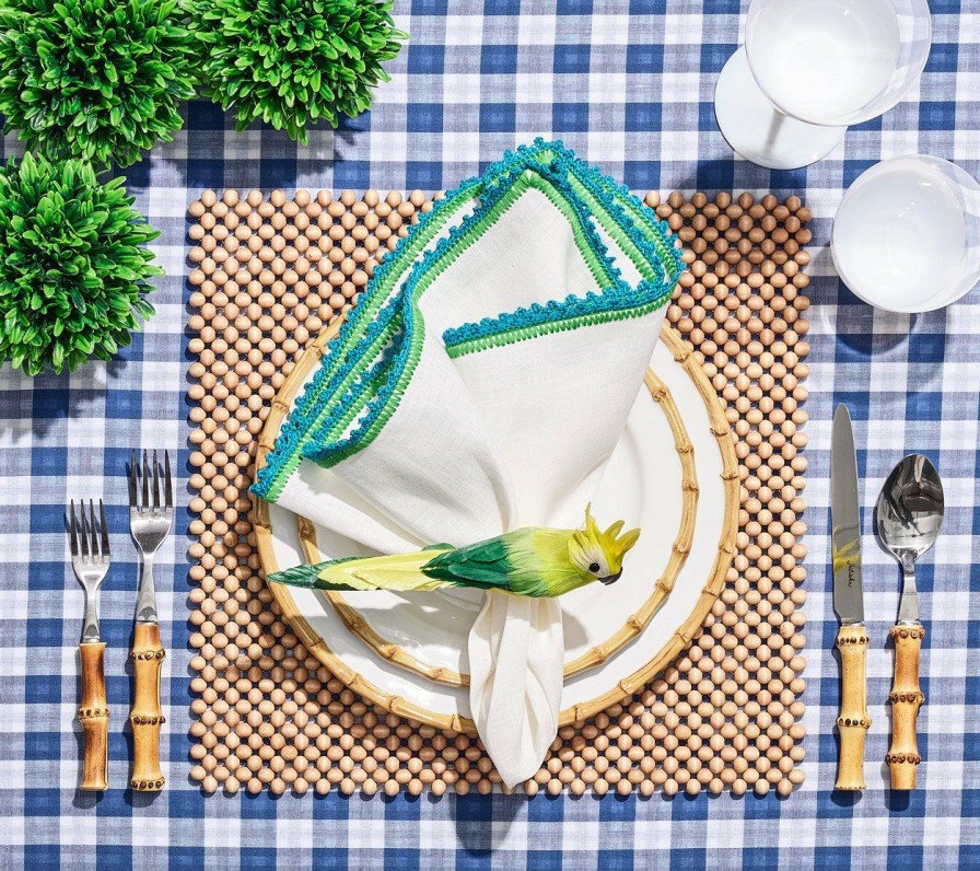 Tablecloths/Runners Kim Seybert | Kim Seybert Check Tablecloth In Blue & Green