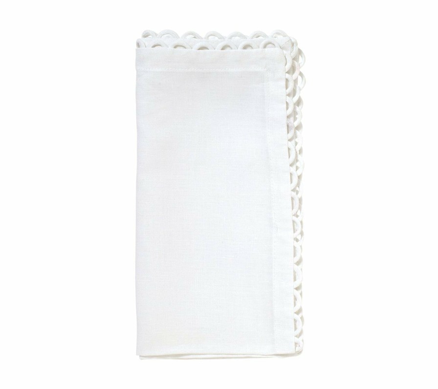 Seasonal Kim Seybert | Kim Seybert Napkins Loop Edge Napkin In White, Set Of 4