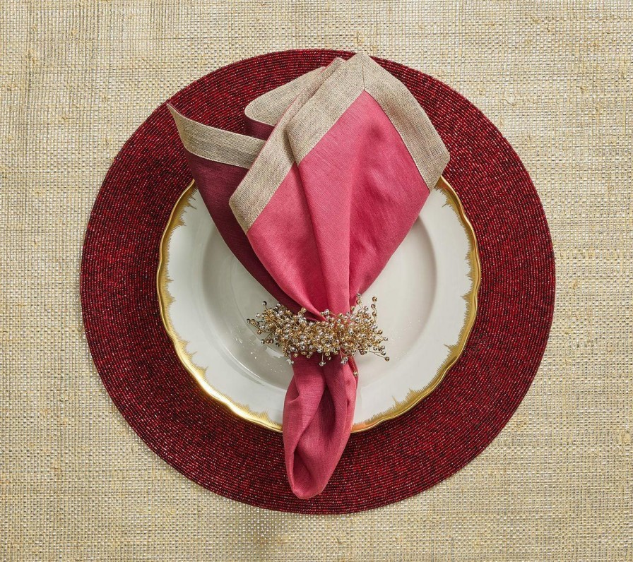 Seasonal Kim Seybert | Kim Seybert Napkin Rings Spray Napkin Ring In Gold & Sliver, Set Of 4