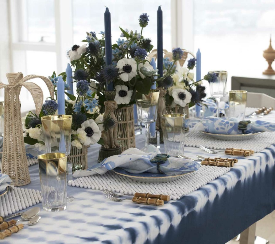 Tablecloths/Runners Kim Seybert | Kim Seybert Tablecloths Duo Dye Tablecloth In Navy & Periwinkle