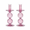 Decor Kim Seybert | Kim Seybert Home Decor Bella Short Candle Holder In Lavender, Set Of 2 In A Box