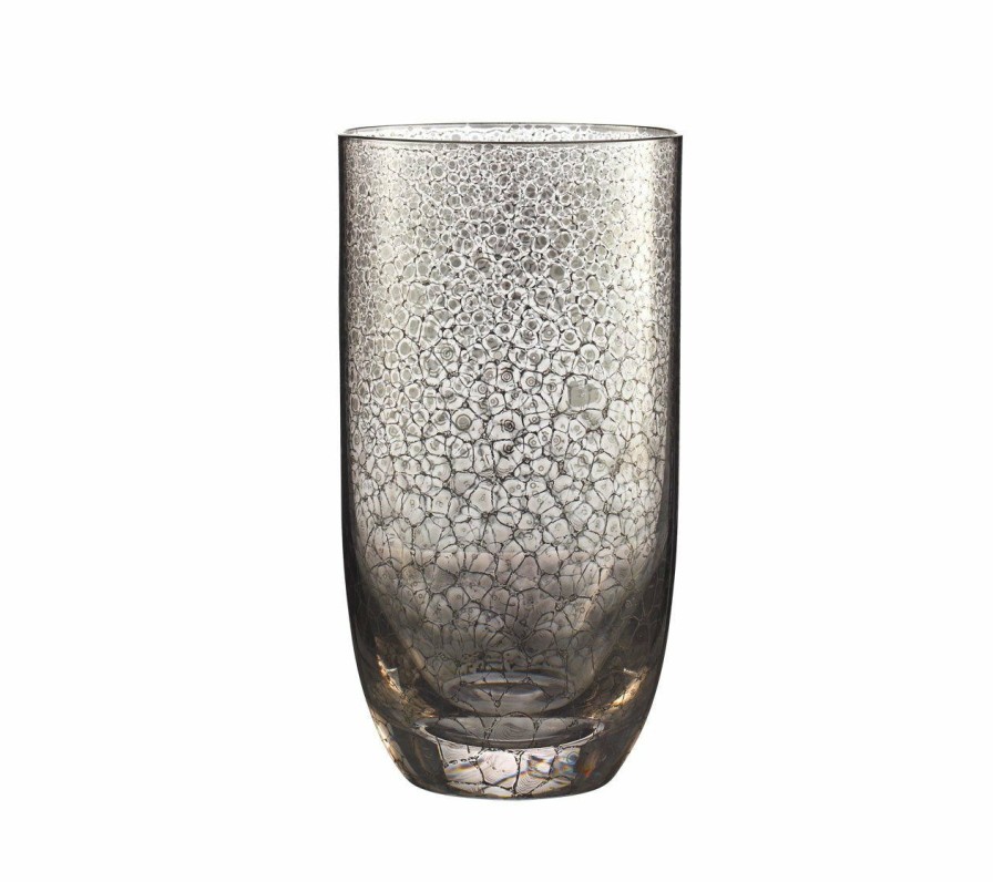 Seasonal Kim Seybert | Kim Seybert Crackle Tumbler In Platinum, Set Of 4 Glassware