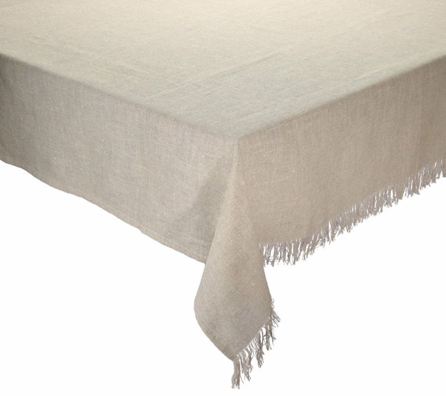 Tablecloths/Runners Kim Seybert | Kim Seybert Tablecloths Fringe Tablecloth In Natural & Silver