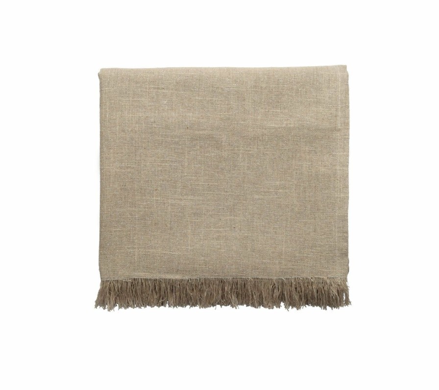 Tablecloths/Runners Kim Seybert | Kim Seybert Tablecloths Fringe Tablecloth In Natural & Silver