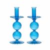 Decor Kim Seybert | Kim Seybert, Inc. Bella Short Candle Holder In Blue, Set Of 2 In A Box