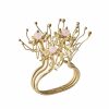 Seasonal Kim Seybert | Kim Seybert Napkin Rings Flora Napkin Ring In Blush & Gold, Set Of 4