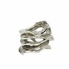 Seasonal Kim Seybert | Kim Seybert Flux Napkin Ring In Silver, Set Of 4 Napkin Rings