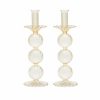 Decor Kim Seybert | Kim Seybert, Inc. Iris Tall Candle Holder In Champagne, Set Of 2 In A Box Decor