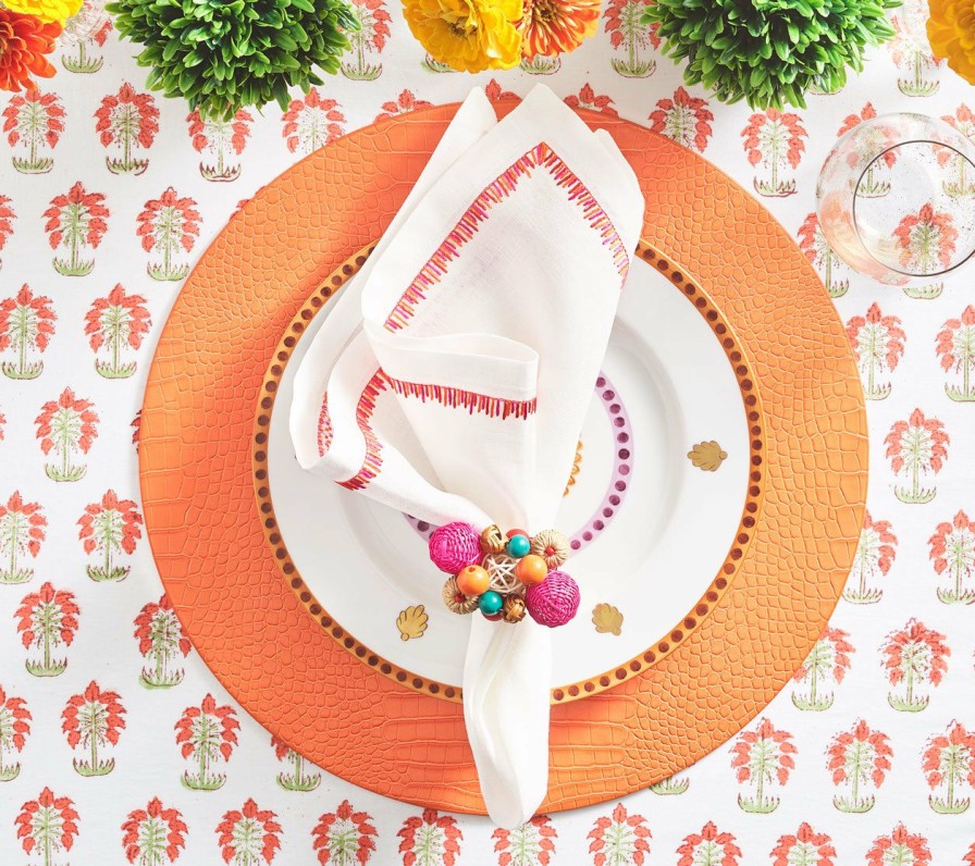 Seasonal Kim Seybert | Kim Seybert Croco Placemat In Orange, Set Of 4 Placemats