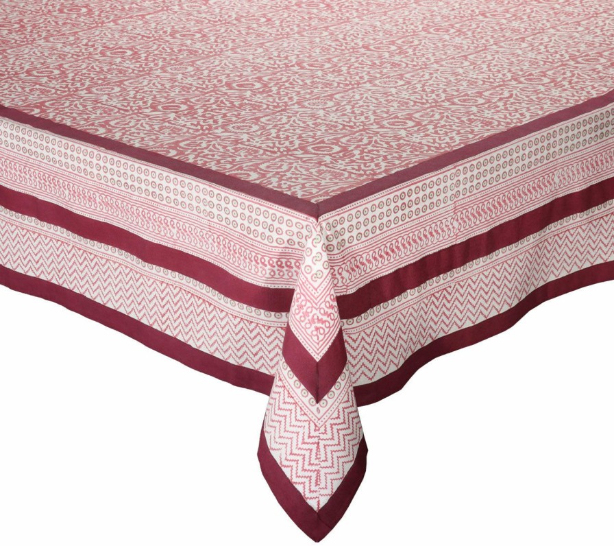 Tablecloths/Runners Kim Seybert | Kim Seybert Zahara Tablecloth In White & Red